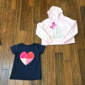 Cute sequin long sleeve and a cute short sleeve